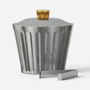 New! Threshold mixed metal ice bucket with tongs